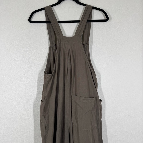 Natural Life Carrington Jumpsuit Overalls Mushroom Brown Floral Embroidery XS - Picture 5 of 6